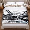 Soccer Theme Soft Blanket Personalized Custom Name Text Print Warm Blanket Home Sofa Bedroom Decor