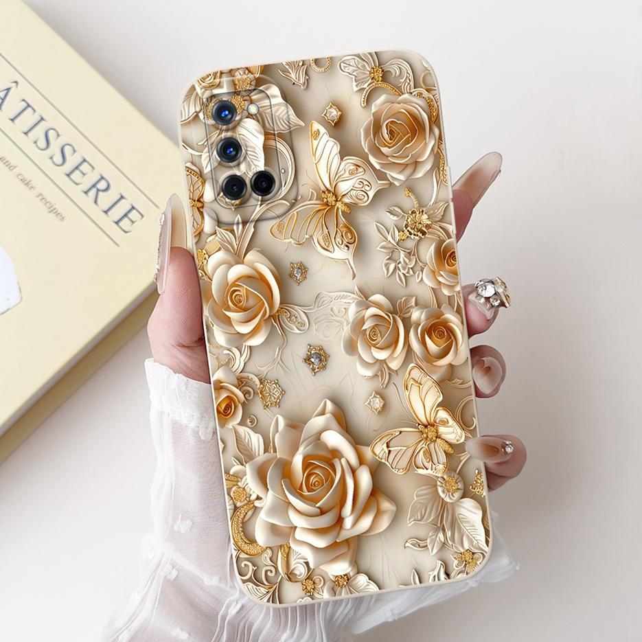 For Oppo A52 A72 A92 Case Stylish Flowers Cute Painted Cover Soft TPU Matte Phone Case For Oppo A92 A 52 72 OppoA52 OppoA72 Bags
