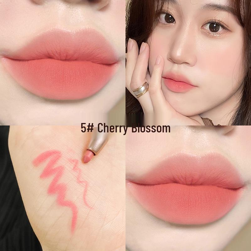 Han Qian Waterproof Matte Lip Liner: Long-Lasting, Non-Stick Lipstick Pencil In Bean Color