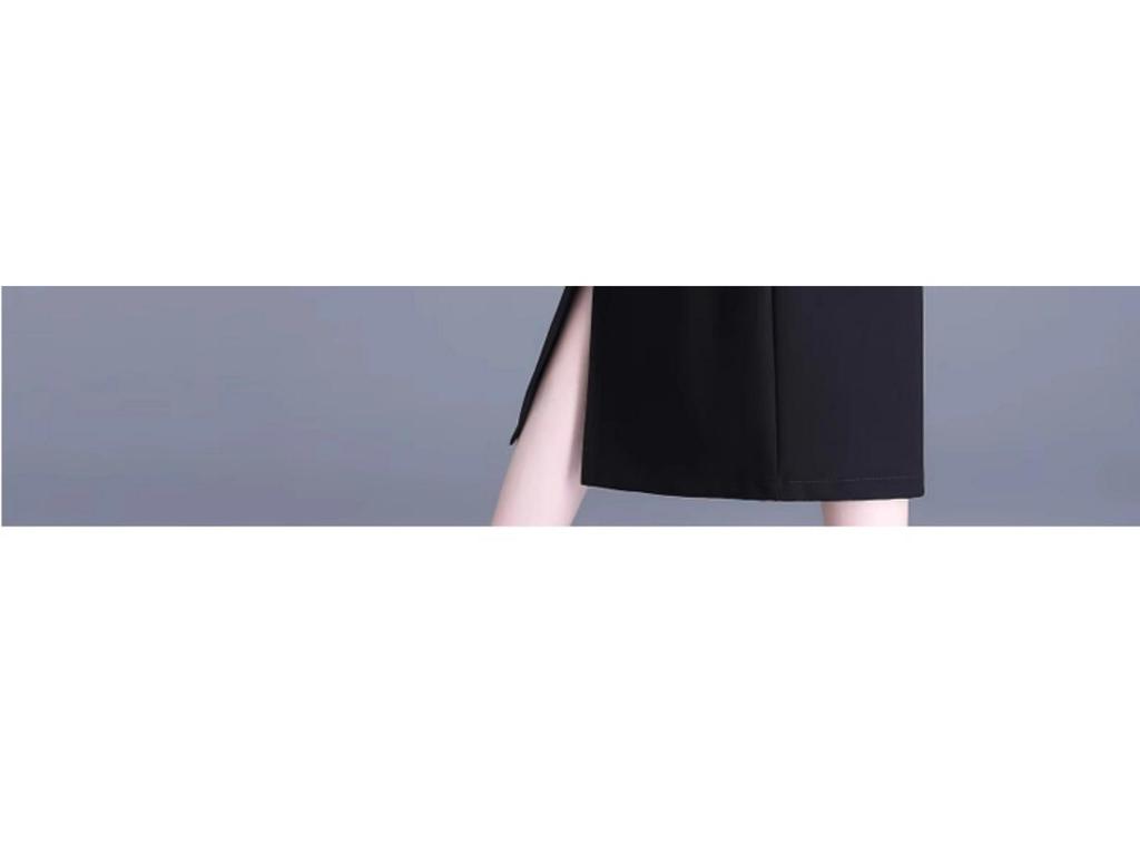 2026 Spring/Autumn High-End Slit Bodycon Midi Skirt - Elegant Medium-Length Women's Skirt
