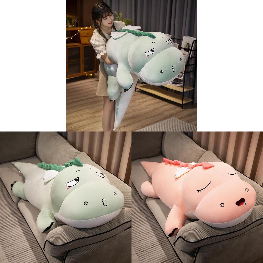 Dinosaur Plush Pillow With Soft Embroidered Animal Pattern For Girls And Boys Lounge And Bed Use