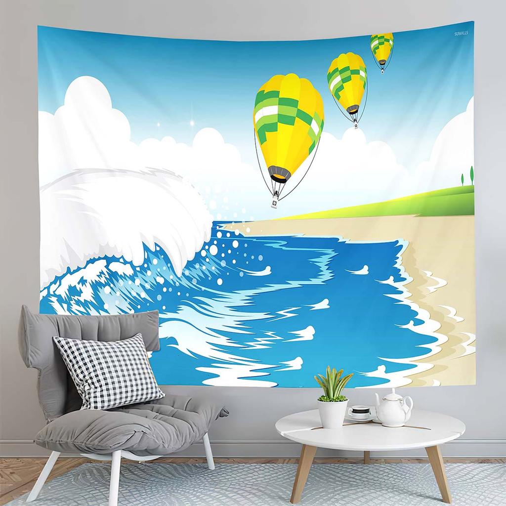 Ocean Wave Tapestry Surfing Wave Breaking Tapestry Natural Scenery Tapestry Wall Hanging Tapestries Art Living Room Bedroom Dorm