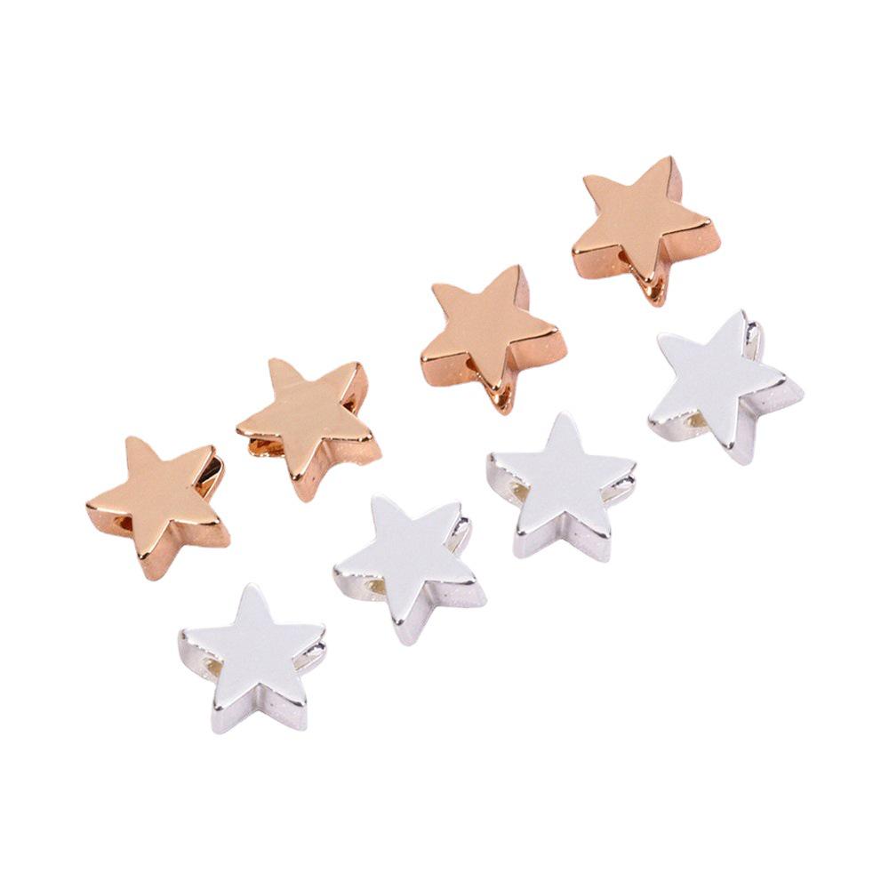 6mm Five-Pointed Star Spacer Beads for Handmade Necklaces and Bracelets - Mini Smooth DIY Jewelry Accessories