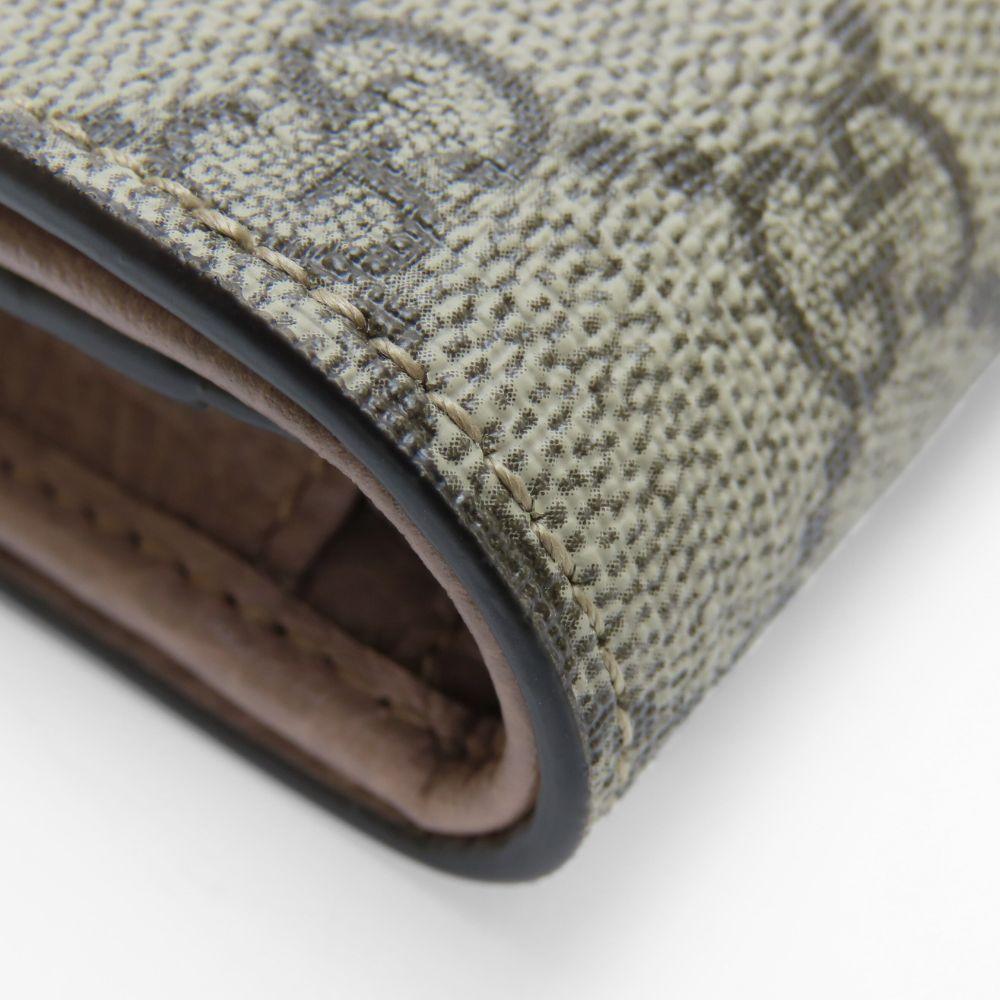 Used GUCCI Bifold Wallet 658610 GG Marmont GG Supreme Canvas/leather Dusting Pink beige By color