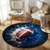 Free Shipping! Dynamic Sports-Themed Round Rug for Game Rooms Round Carpet for Home Sofa Bedroom, Gift