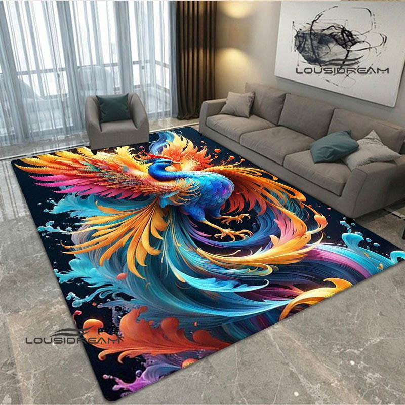 3D Phoenix Printed Carpet Kitchen Mats Non -slip Carpet Outdoor Carpets Area Rug Bedroom Decor Pink Room Decor Birthday Gift