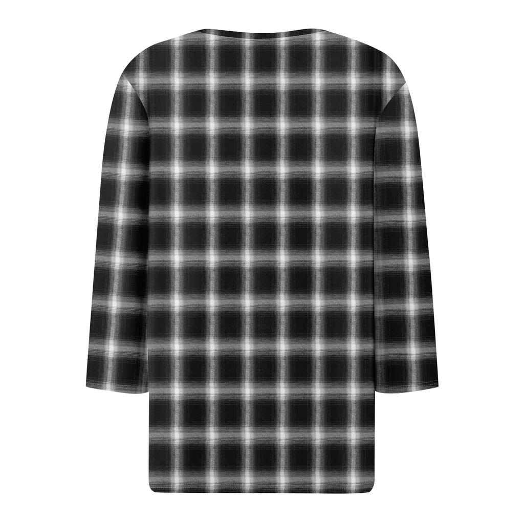 Women's Fashion Casual Three-quarter Sleeve V-neck Floral Print Top