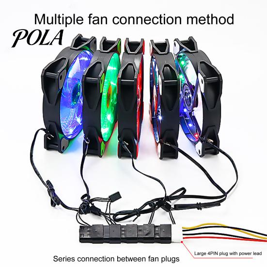 Case Fan 15 LED Lights Hydraulic Bearing Long Service Computer Life Silent 3Pin 4Pin