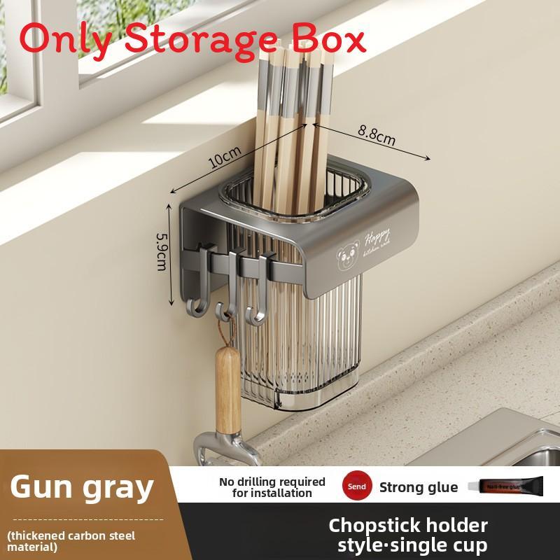 Kitchen Wall Mount Storage Rack With Multifunctional Storage For Home Use