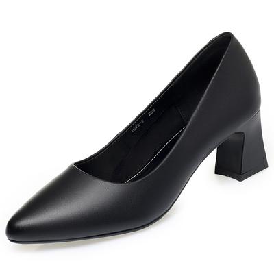 Mode AIYUQI 2025 neuer Stil Damenlederschuhe Quadratabsatz Slipper Arbeit Formelle Schuhe für Damen Modische High Heel Damenschuhe