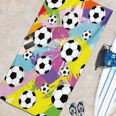 Football Arts Pattern Beach Towel for Family Stuff Friend Gifts Quick-Dry For Bath Yoga Tourism Beach GYM Camping Swimming Towel