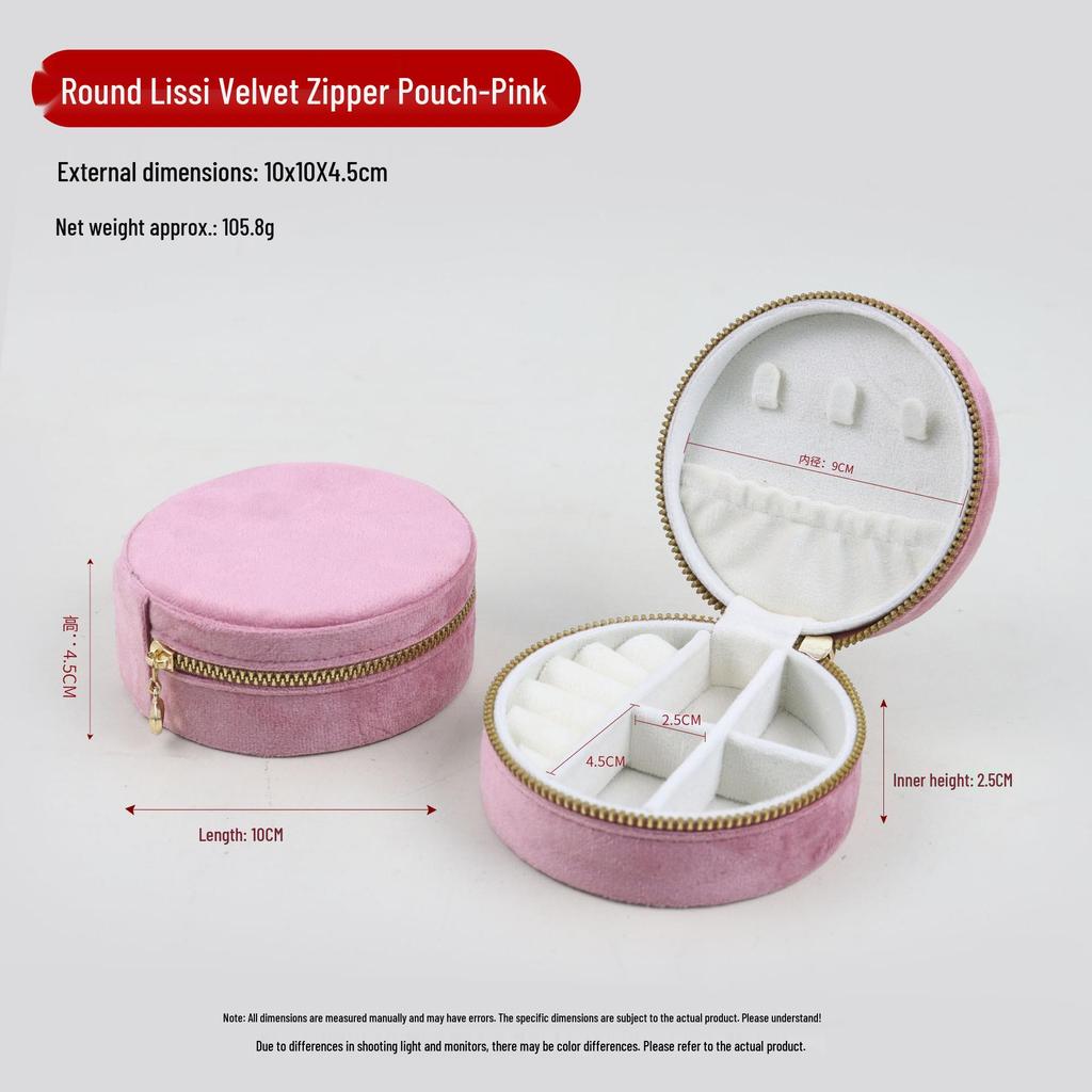 INS Round Mini Travel Jewelry Gift Box: Compact Ring Storage Case