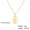 Cazador 2026 Trend Hollow Music Note Pendant Necklace for Women Round Love Neck Chain Stainless Steel Jewelry Birthday Gift
