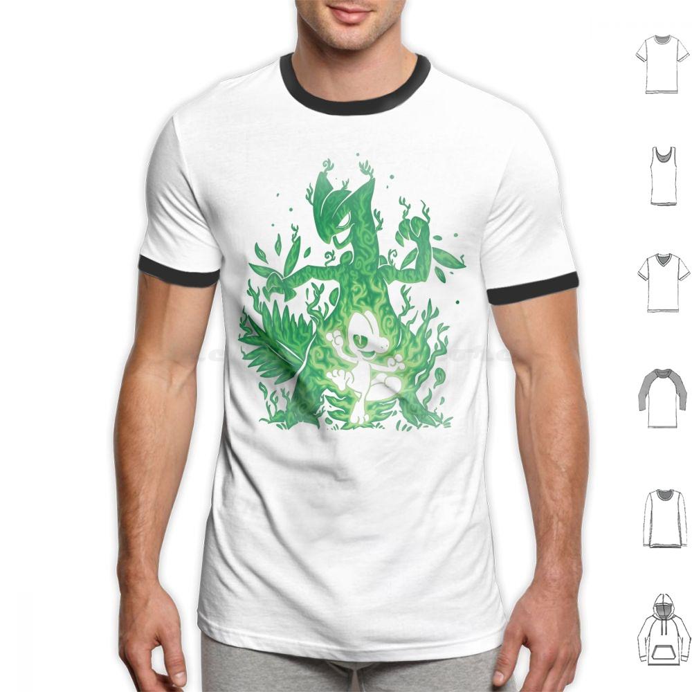 Silhouette : Grass Lizard Evolution T Shirt Big Size 100% Cotton Silhouette Evolution Generation 3 Pókèmón P ? K ? Chü Tr ? ? ?