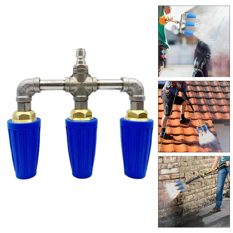 360°Rotating Triple Turbos Nozzle for Highly Pressure Washers Efficient Cleaning Aid Increases WaterFlow Sprayed Out