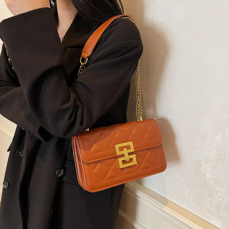 Rhombus Chain Bag, New High-end Women's Bag, Versatile Messenger Shoulder Bag, Fashionable Small Square Bag.