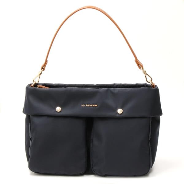 

Shoulder Bag with Double Front Shoulder Navy [Lava Gerry] Pocket, 2-Way Bag, (66)