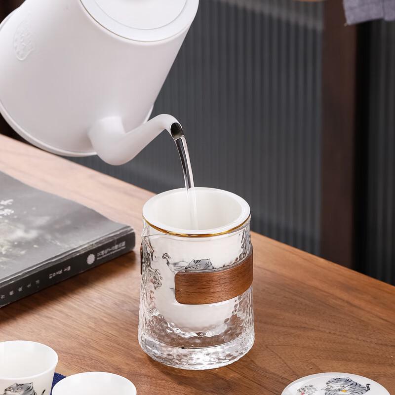 Chaxun White Porcelain Travel Tea Set - Auspicious Clouds