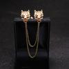 1 Pair Fashion Retro Men Brooches Wolf Animal Brooch Pins for Men And Women Wolf Brooch Shirt Collar Pin Brooch