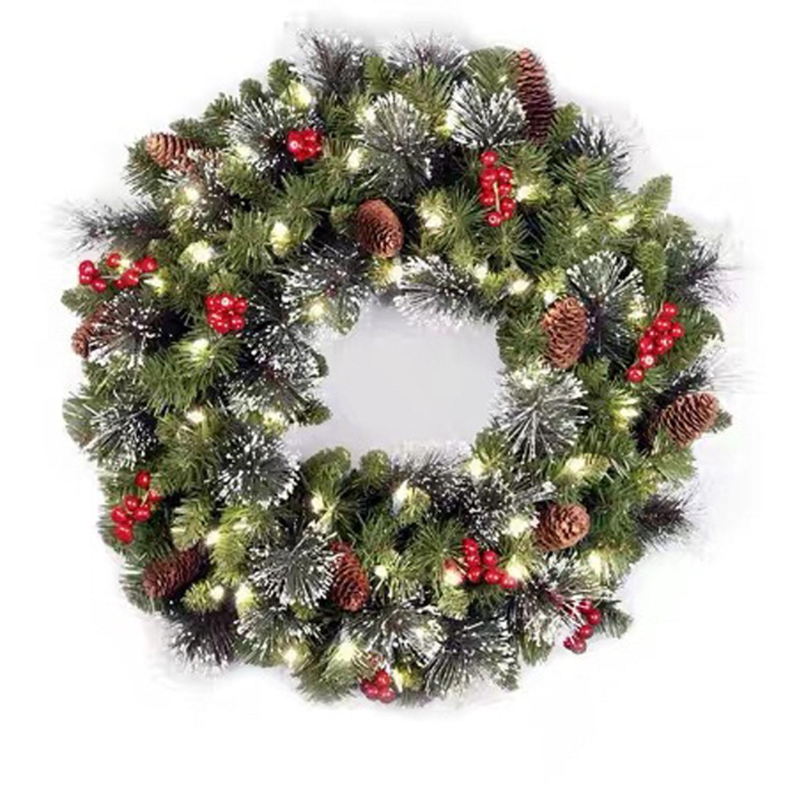

New Christmas Wreath Christmas Items Home Decoration LED Lights Christmas Collection One Size