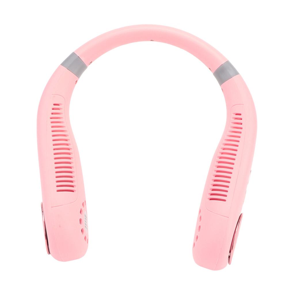 Silent & Portable Bladeless Neck Fan, Rechargeable & Efficient, for Men & Women, Perfect for Hot Weather Activities (Pink)