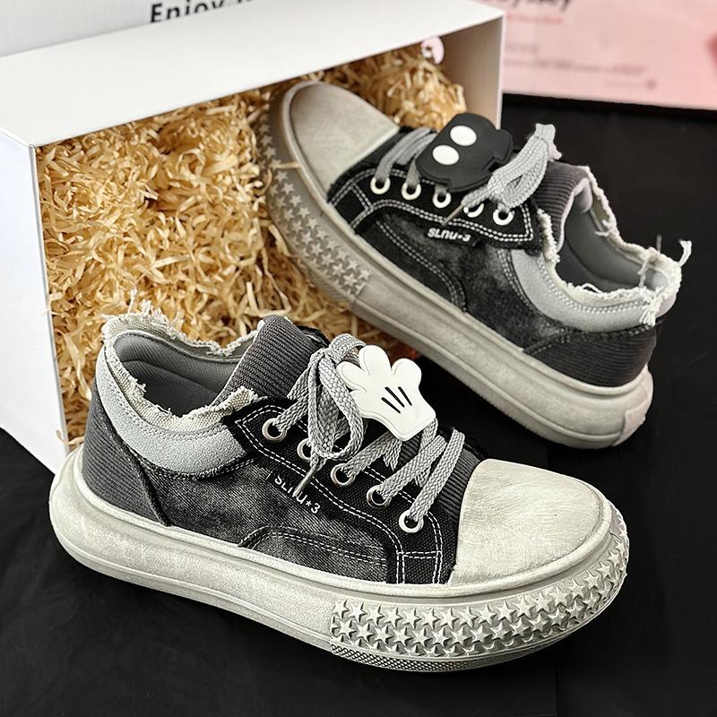 New Men's Shoes Low-top Heightening Platform Shoes Bread Shoes Little White Shoes Star Bag Head Shoes