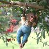 652F Monkey Miniature Statue Garden Decors Resin Animal Sculpture Hanging Ornament Outdoor Statues for Yard Lawn Accessories