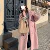 Cappotto Lungo con Collo a Revers Autunno e Inverno Pelliccia Sintetica di Coniglio Ispessito Caldo Temperamento Cappotto di Pelliccia