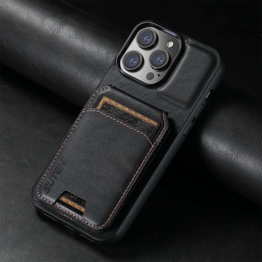SUTENI Luxury Leather Card Holder Phone Case Wallet Kickstand Cover For iPhone 16 15 14 13 12 11 Pro Plus Max X Xs XR
