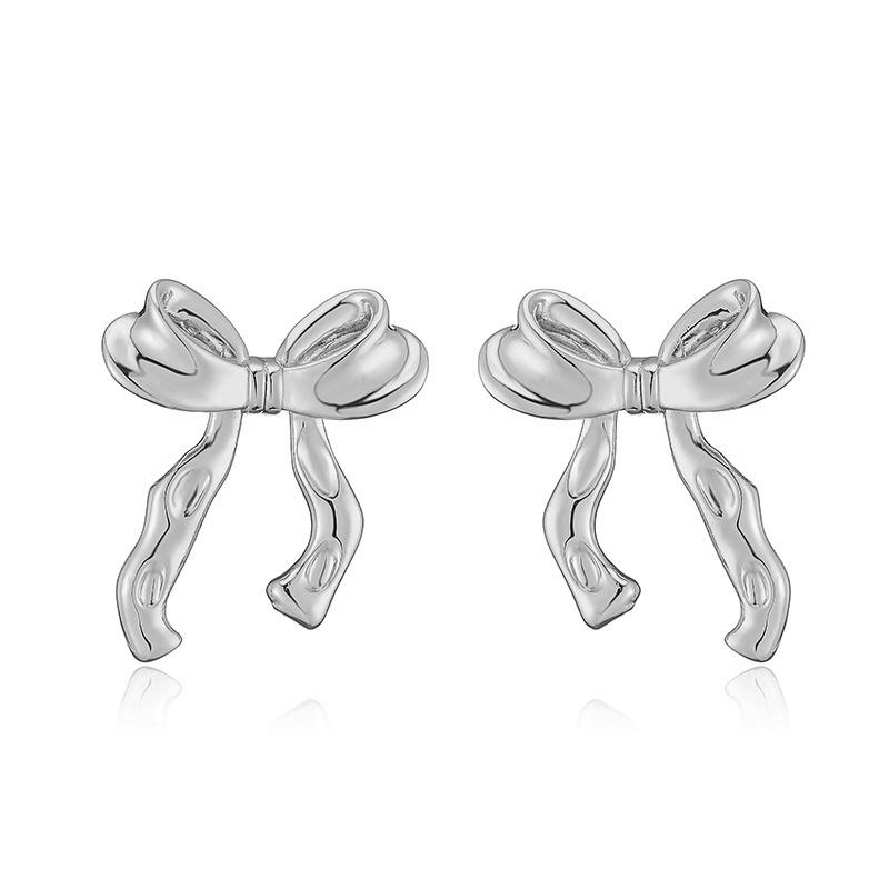 

HECHENG,Bow Earring Statement Ribbon Bow Knot Long Drop Earrings Necklace for Women Fashion Zircon Set Party Gifts