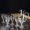 6pcs/7pcs Set Small Wine Glass One Beaker Glass Wine Dispenser Wine Pot Spirit Baijiu Cups Wine Set Household Mini Shot Glasses