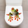 Playful Frog Toilet Seat Sticker Waterproof Self-Adhesive Removable Decal for Bathroom WC Decoration