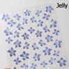 Camellia Flower Blooming Petal Floral Blue Leaves Chinese Characters Poetry Golden 5D Nail Art Sticker Adhesive Manicure Decal
