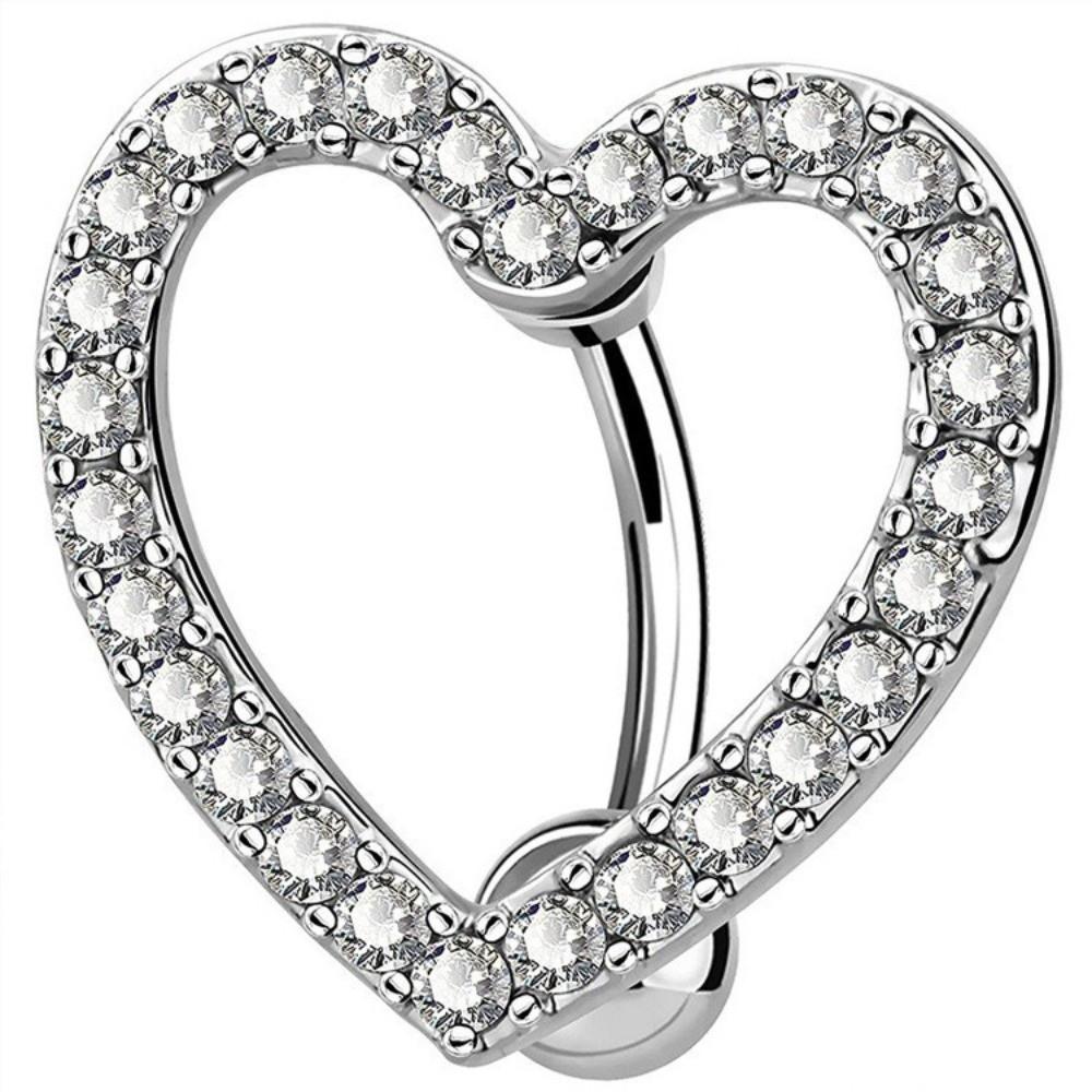 Funkelnder Herz-Bauchnabelring Strass-Bauchnabelring Neuer Bauchnabel-Barbell Schmuck Täglich