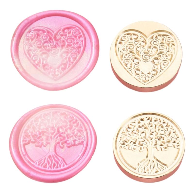 2Pcs Wedding Themed Seal Stamp Head, Embossed Sealing Stamp Head for Invitations Envelope Scrapbooking Embellishments