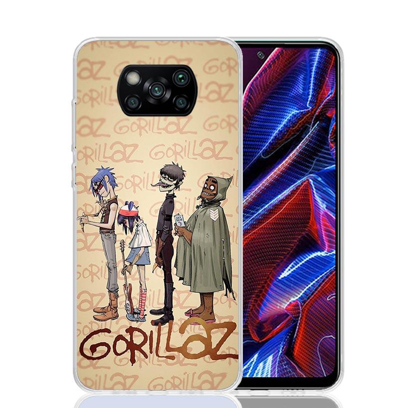 Gorillaz Anime Case Phone Cover for Xiaomi Redmi Note 10 9 9S 8 8T 7 5 Pro Mi 12T 11T 10T 9T 12 11 Lite A3 A2 Trend Fundas Mi 11