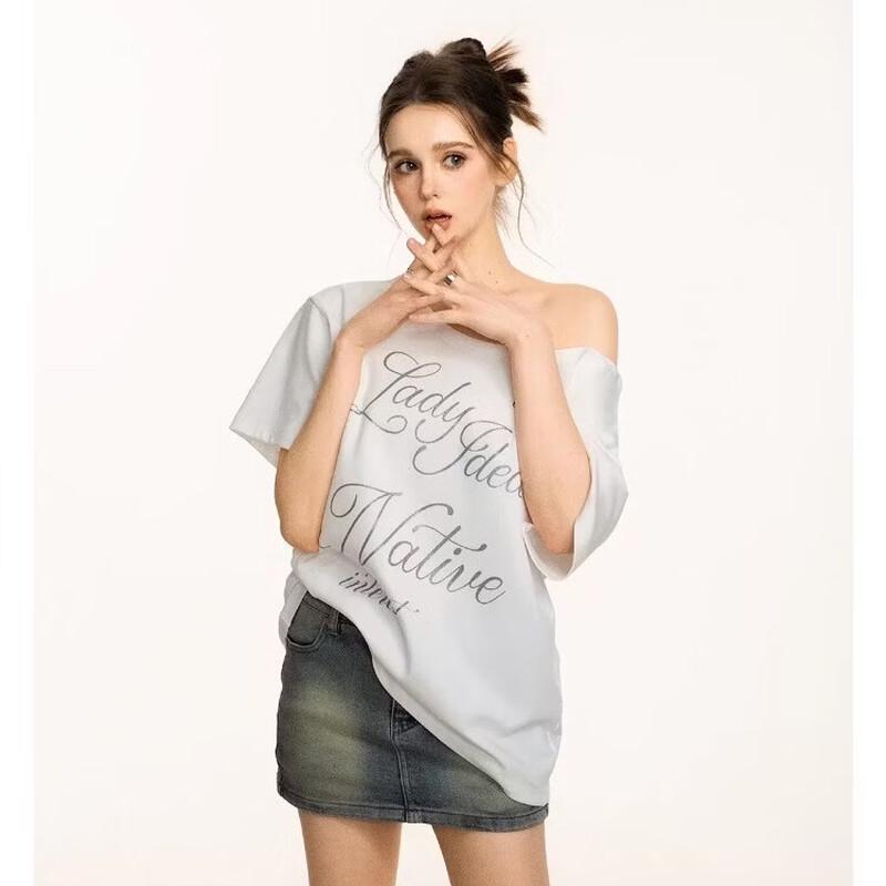 LADY IDEAL Women s Retro Off-Shoulder T-Shirt M