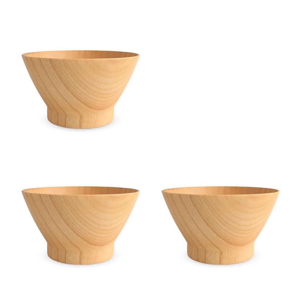 Wooden Rice Modern Rice Set of x Current Model J-kitchens Bowls, Bowls, Small, 3, 11.5 6.8cm,