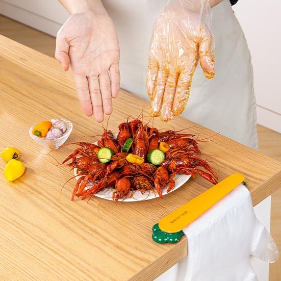 Glove Clip Strong Clamping Force Punch-free Easy Access Not Easily Break Easy-to-Wear Carrot Shape Disposable Glove Clip Kitchen Gadget