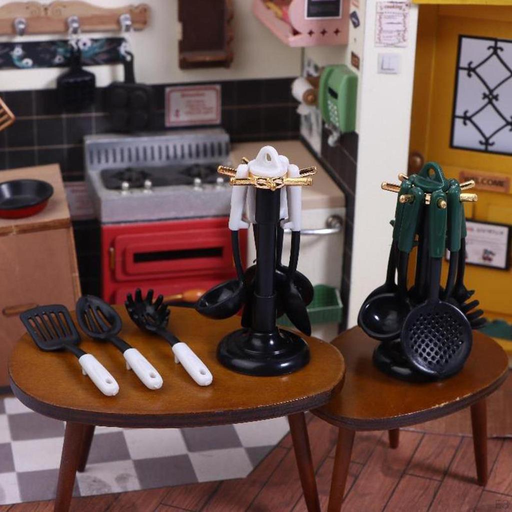 7-piece Dollhouse Cookware Set, Realistic Miniature Accessories