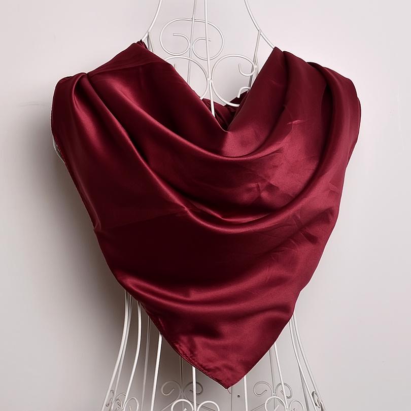 [BYSIFA] New Solid Color Women Large Square Scarves Wraps 100*100cm Autumn Winter Luxury Matt Satin Silk Scarf Brand Head Scarf