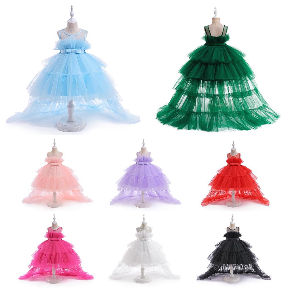 Rochie Formală de Prințesă pentru Fete: Ținută de nuntă pentru domnișoara de onoare, Costum de gazdă pentru prima aniversare, Fustă bufantă pentru vară