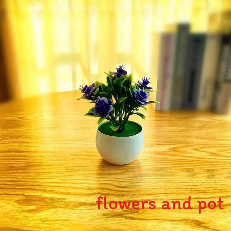 Multicolour Plastic Narcissus Flower Artificial Green Plant Bonsai Indoor Decor