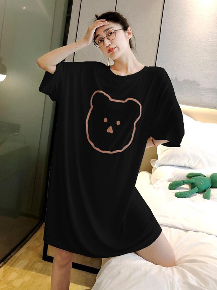 Women's Summer Cartoon Pajamas: Loose-Fit, Short-Sleeved, Casual National Tide for Cute Home Wear