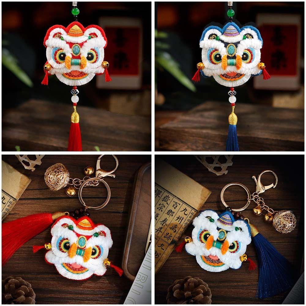 

Материал сумки DIY Набор для вышивания Танцующий лев Китайский амулет Счастливый новый кулон в виде льва