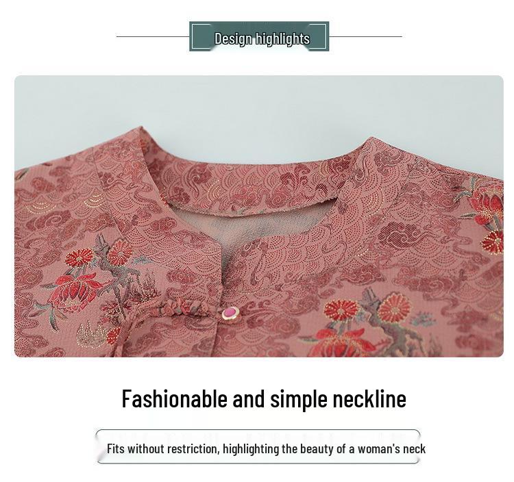 2026 Spring/Summer Slimming Printed Shirt for Plus Size Middle-Aged & Elderly Women