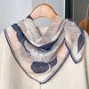 Small yellow daisy flower simulation silk scarf women's spring and autumn fashion 71 small square scarf triangular scarf shawl with shirt