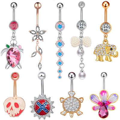 European And American Jewelry Fashion Zircon Butterfly Tassel Body Jewelry Sexy Navel Navel Turtle Various Piercings