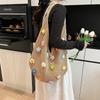 Idyllic Lazy Knitted Flower Tote Commuter Large Capacity Seaside Shoulder Underarm Knitted Bag