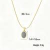 High-End European-American Retro Geometric Oval Shell Pendant Necklace